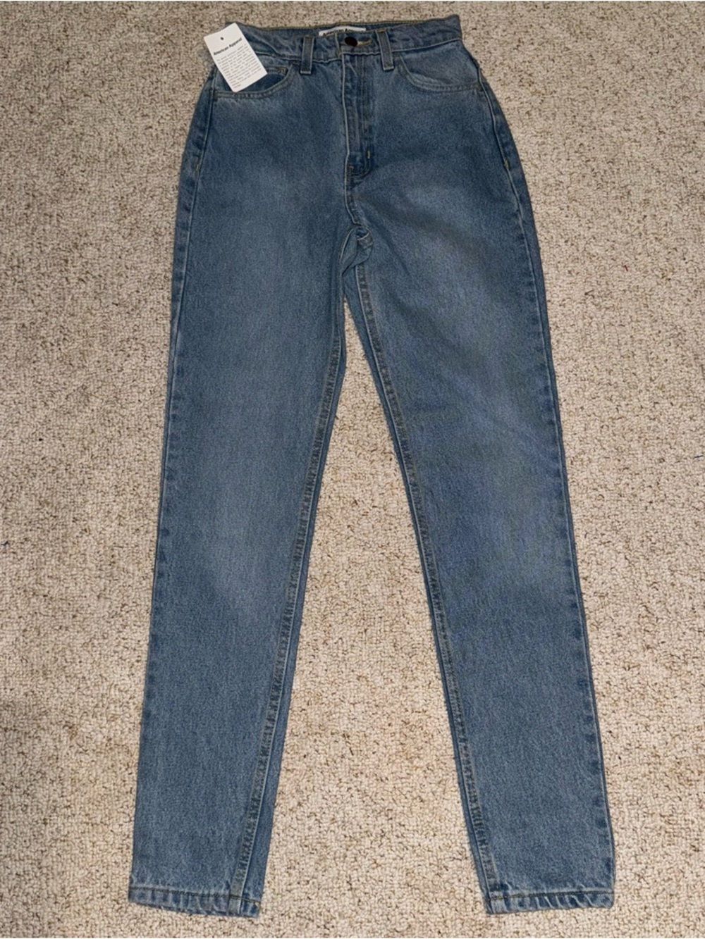 American Apparel The High Waisted Jean 100% Cotton Medium‎ Wash Denim Size 24